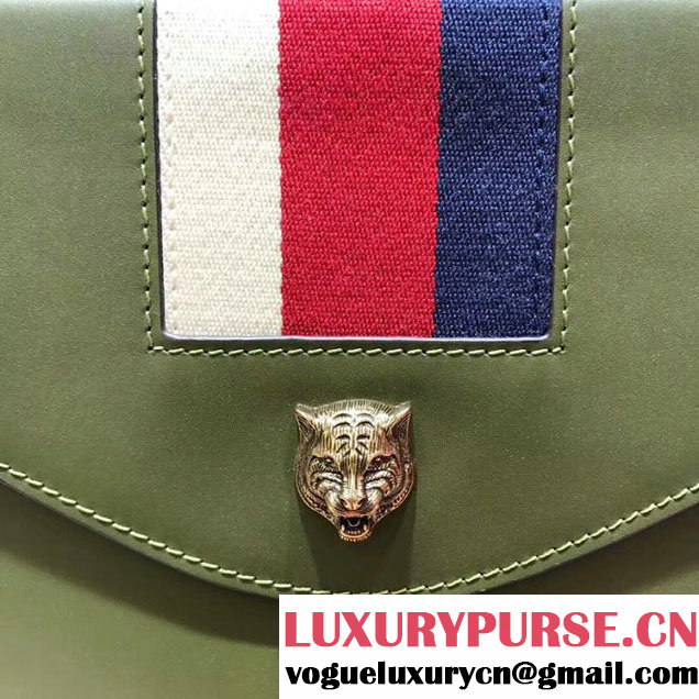 Gucci Web GG Marmont Small Top Handle Bag 476470 Green