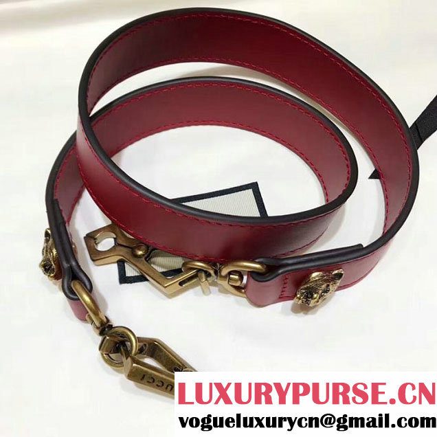 Gucci Web GG Marmont Small Top Handle Bag 476470 Red
