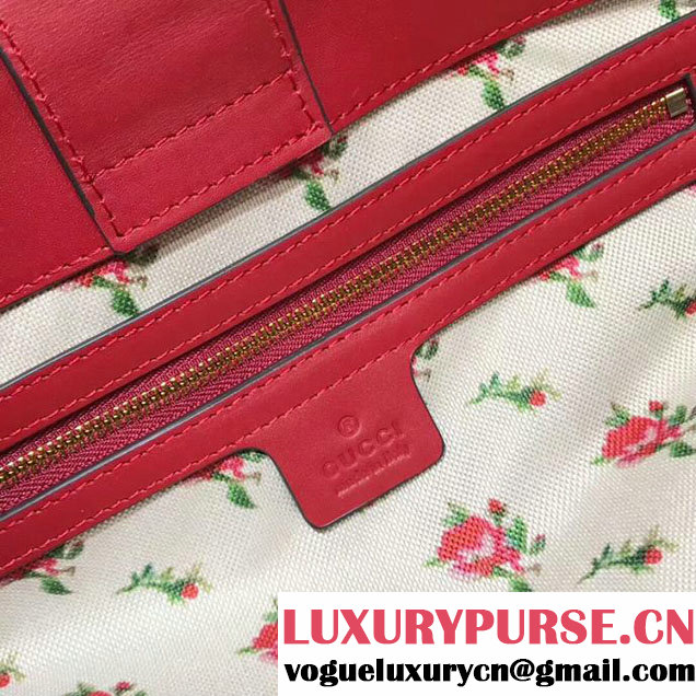 Gucci Web GG Marmont Small Top Handle Bag 476470 Red