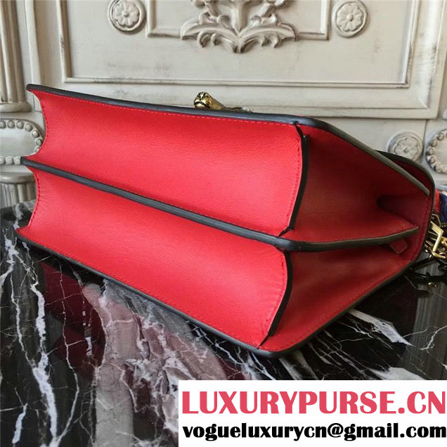 Gucci Broche Shoulder Bag 26cm 466433 Calfskin Leather Fall Winter 2017 Collection Red