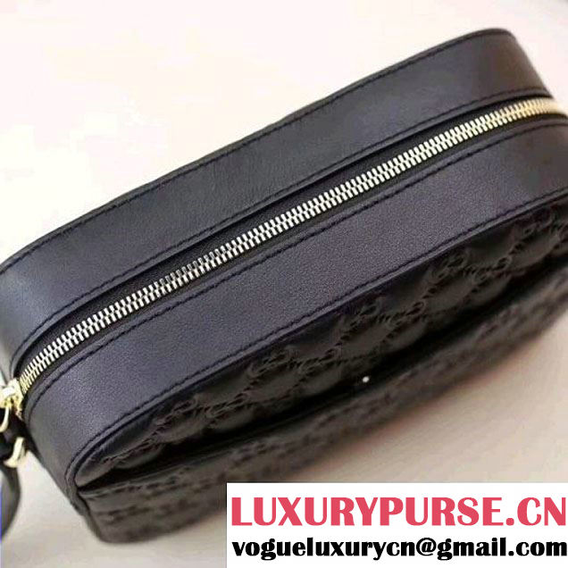 Gucci Signature Leather Camera Shoulder Bag 453770 Black (XYS-7112105 )