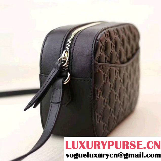 Gucci Signature Leather Camera Shoulder Bag 453770 Black (XYS-7112105 )
