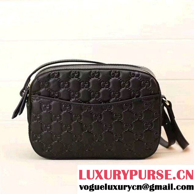 Gucci Signature Leather Camera Shoulder Bag 453770 Black (XYS-7112105 )