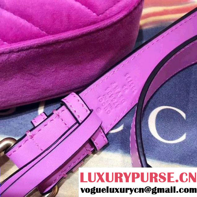 Gucci GG Marmont Velvet Belt Bag With Crystals 476434 Pink 2018 (SPM-7112107 )