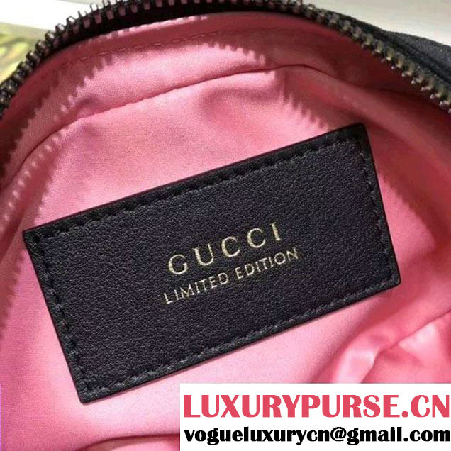 Gucci GG Marmont Velvet Belt Bag With Crystals 476434 Black 2018 (SPM-7112106 )