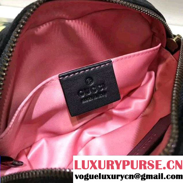Gucci GG Marmont Velvet Belt Bag With Crystals 476434 Black 2018 (SPM-7112106 )
