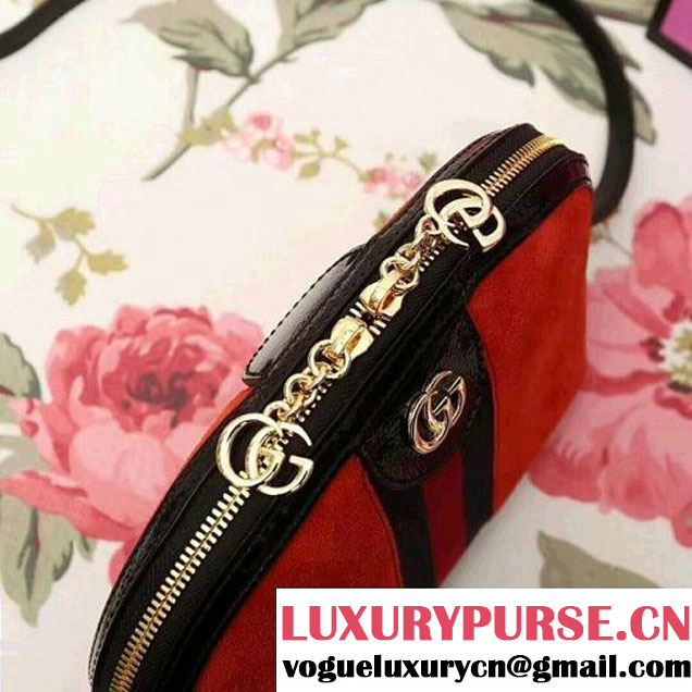 Gucci Ophidia Suede Small Shoulder Bag 499621 Red 2018 (2A010-7112113 )