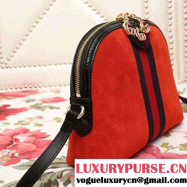 Gucci Ophidia Suede Small Shoulder Bag 499621 Red 2018 (2A010-7112113 )