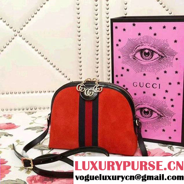 Gucci Ophidia Suede Small Shoulder Bag 499621 Red 2018 (2A010-7112113 )