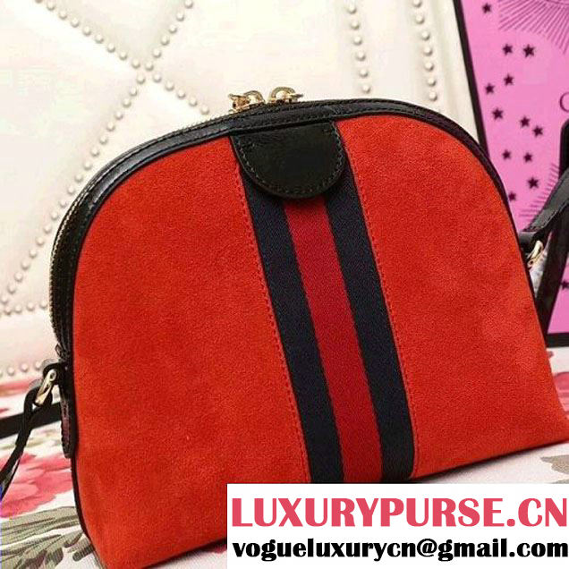 Gucci Ophidia Suede Small Shoulder Bag 499621 Red 2018 (2A010-7112113 )