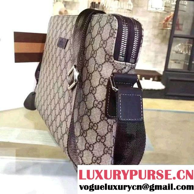 Gucci Double Zip GG Supreme Messenger Bag For Men 311003 Brown (2A010-7112116 )
