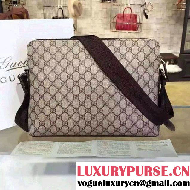 Gucci Double Zip GG Supreme Messenger Bag For Men 311003 Brown (2A010-7112116 )