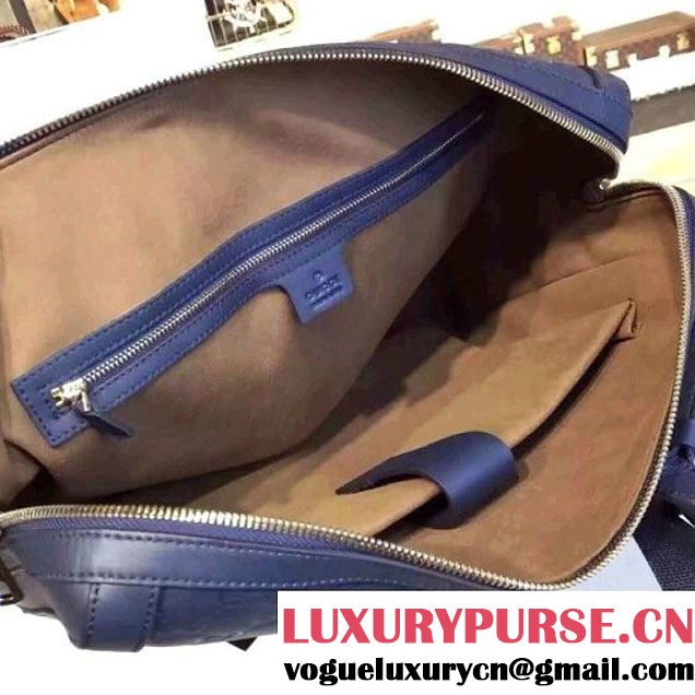 Gucci Signature Leather Brifcase Bag For Men 406384 Blue (2A010-7112134 )