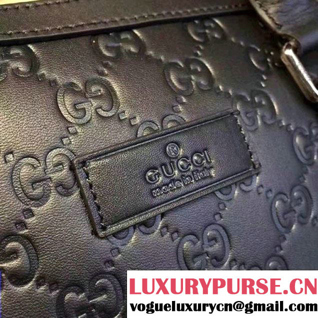 Gucci Signature Leather Brifcase Bag For Men 406384 Black (2A010-7112133 )