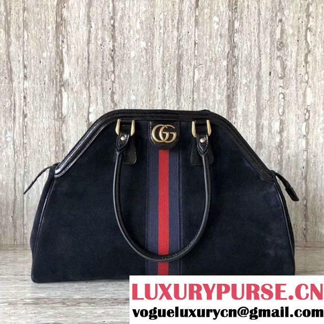 Gucci Suede Dark Blue/Black Tote Bag - Spring 2018 (SLP-7120535 )