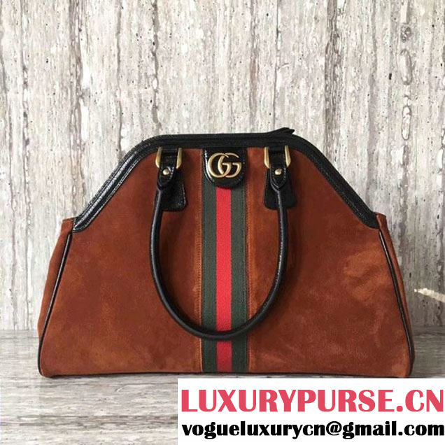 Gucci Suede Brown/Black Tote Bag - Spring 2018 (SLP-7120534 )