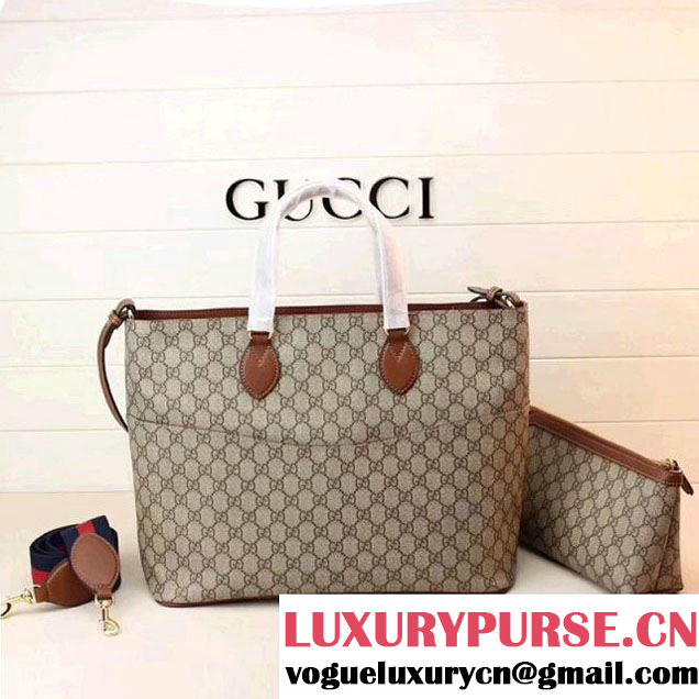 Gucci Soft GG Supreme Diaper Bag 457356 Brown 2017 (XYS-7120504 )