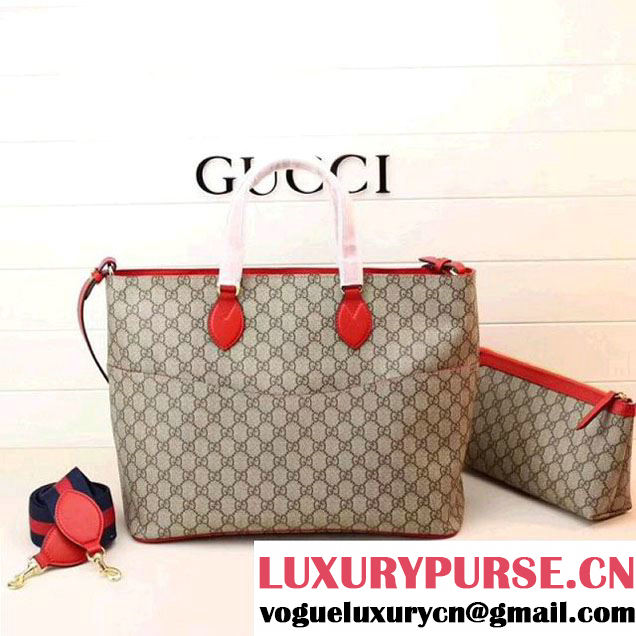 Gucci Soft GG Supreme Diaper Bag 457356 Red 2017 (XYS-7120503 )