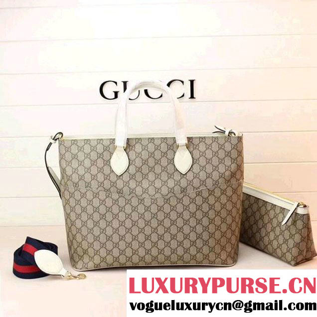 Gucci Soft GG Supreme Diaper Bag 457356 White 2017 (XYS-7120502 )