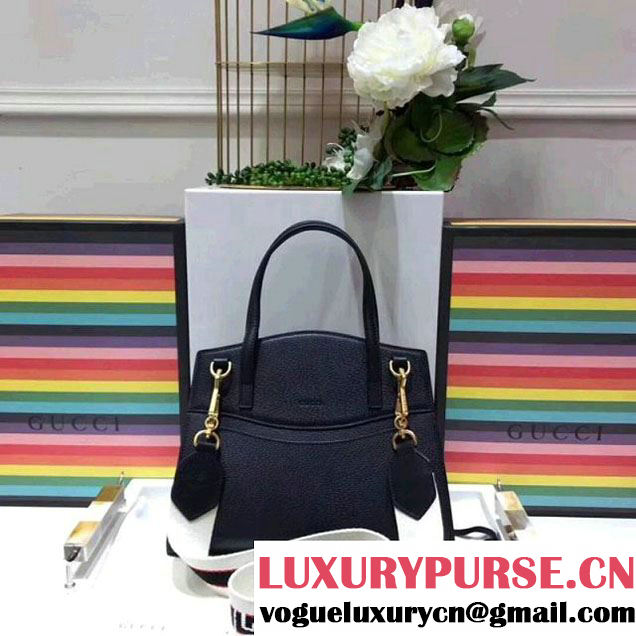 Gucci GucciTotem Medium Top Handle Bag With Crystal Butterfly 505342 Black 2018 (SPM-7122004 )