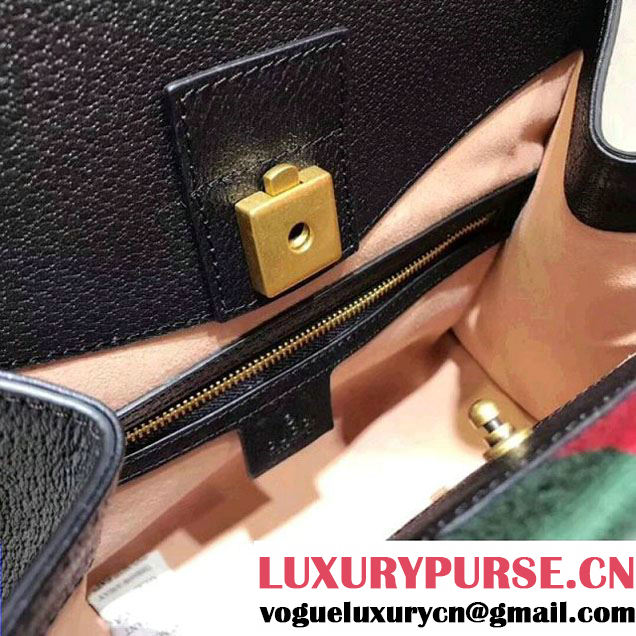Gucci GucciTotem Medium Top Handle Bag With Crystal Butterfly 505342 Black 2018 (SPM-7122004 )