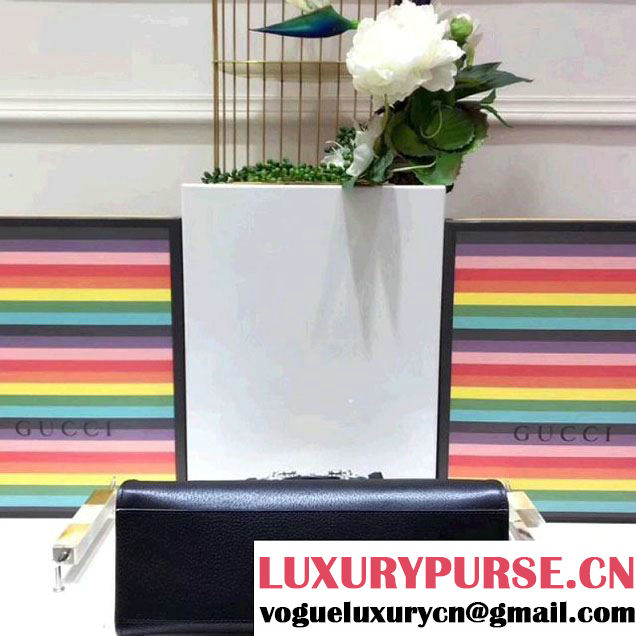 Gucci GucciTotem Medium Top Handle Bag With Crystal Butterfly 505342 Black 2018 (SPM-7122004 )
