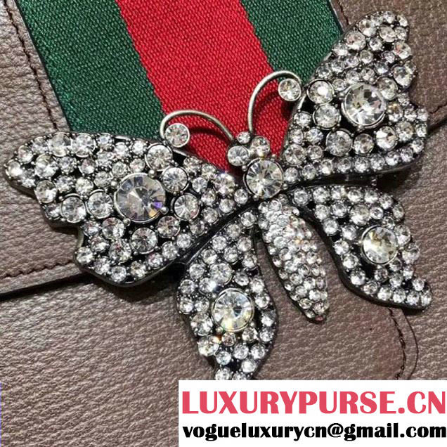 Gucci GucciTotem Medium Top Handle Bag With Crystal Butterfly 505342 Brown 2018 (SPM-7122003 )