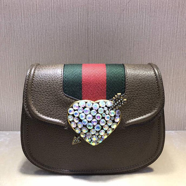 Gucci Totem Small Shoulder Bag 500756 Brown Leather