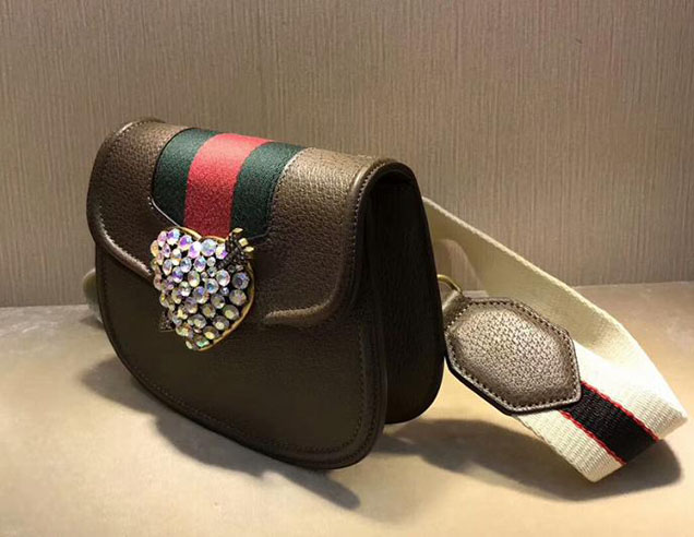 Gucci Totem Small Shoulder Bag 500756 Brown Leather