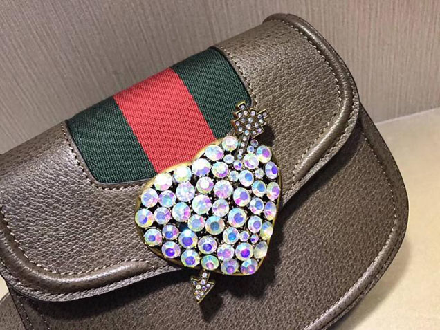 Gucci Totem Small Shoulder Bag 500756 Brown Leather