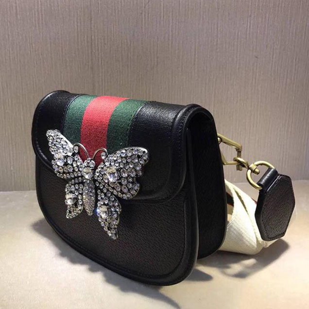Gucci Totem Small Shoulder Bag 505387 Black Leather