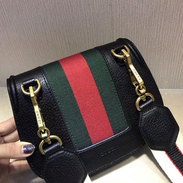 Gucci Totem Small Shoulder Bag 505387 Black Leather