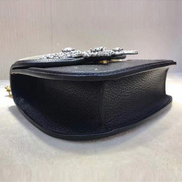 Gucci Totem Small Shoulder Bag 505387 Black Leather