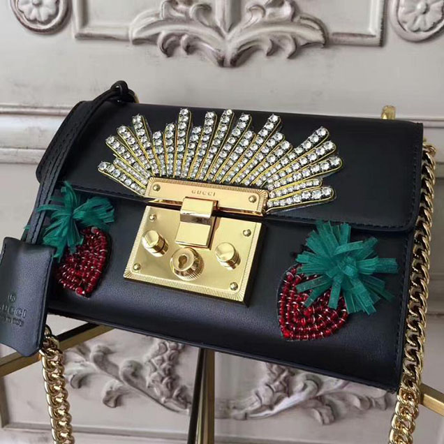 Gucci Padlock Small Shoulder Bag 432182 Black