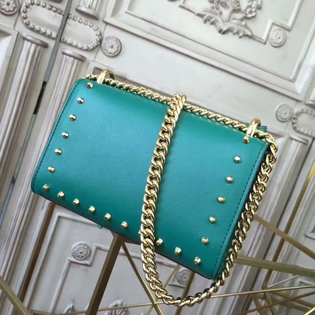 Gucci Padlock Small Studded Shoulder Bag 432182 Green