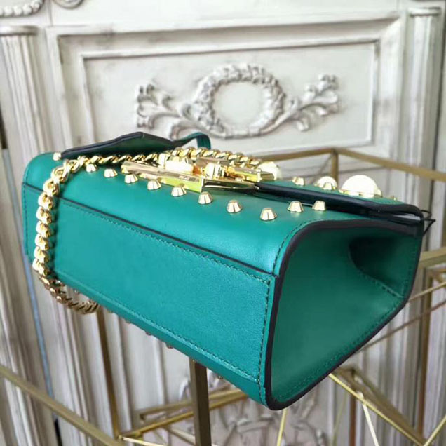 Gucci Padlock Small Studded Shoulder Bag 432182 Green