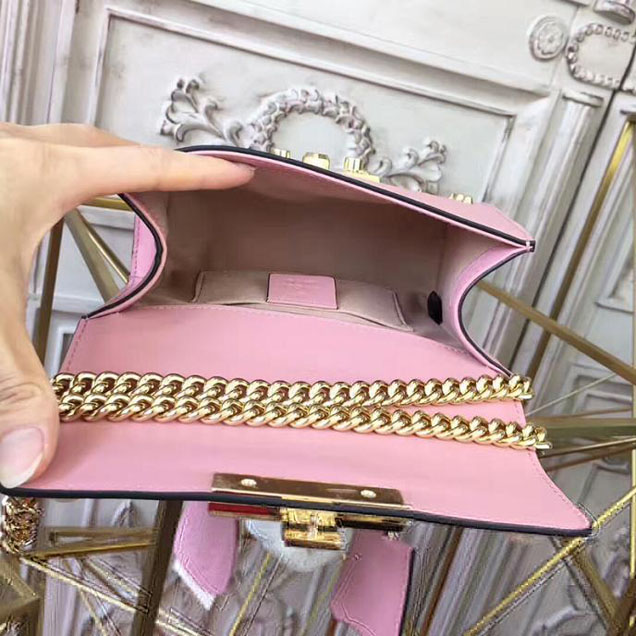 Gucci Padlock Small Studded Shoulder Bag 432182 Pink