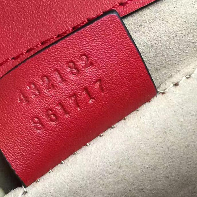 Gucci Padlock Small Studded Shoulder Bag 432182 Red