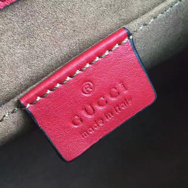Gucci Padlock Studded GG Supreme Shoulder Bag 432182 Red