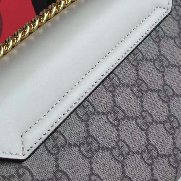 Gucci Padlock Studded GG Supreme Shoulder Bag 432182 White