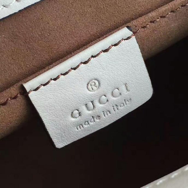 Gucci Padlock Studded GG Supreme Shoulder Bag 432182 White