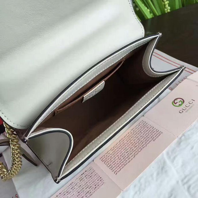 Gucci Padlock Studded GG Supreme Shoulder Bag 432182 White