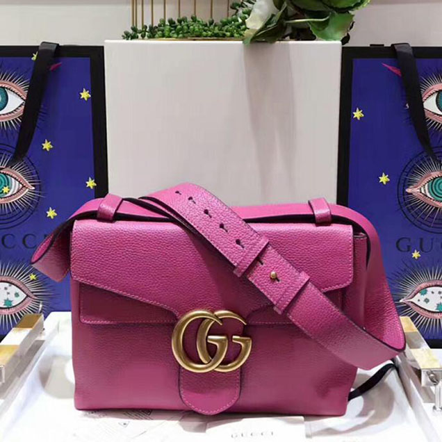 Gucci GG Marmont Shoulder Bag Fuchsia 2018 Collection