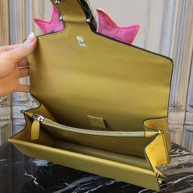 Gucci Dionysus Small Crystal Shoulder Bag 400249 Yellow Suede