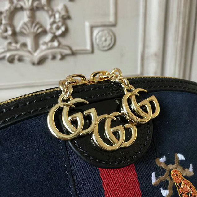 Gucci Ophidia Embroidered Shoulder Bag 499621 Blue