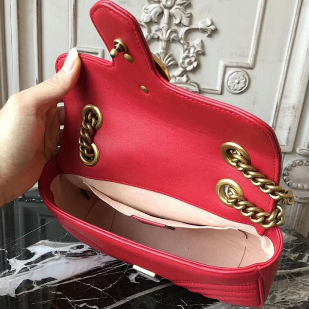 Gucci GG Marmont Matelasse Mini Bag 446744 22cm Red