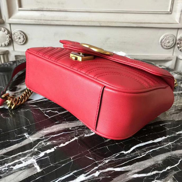 Gucci GG Marmont Matelasse Mini Bag 446744 22cm Red
