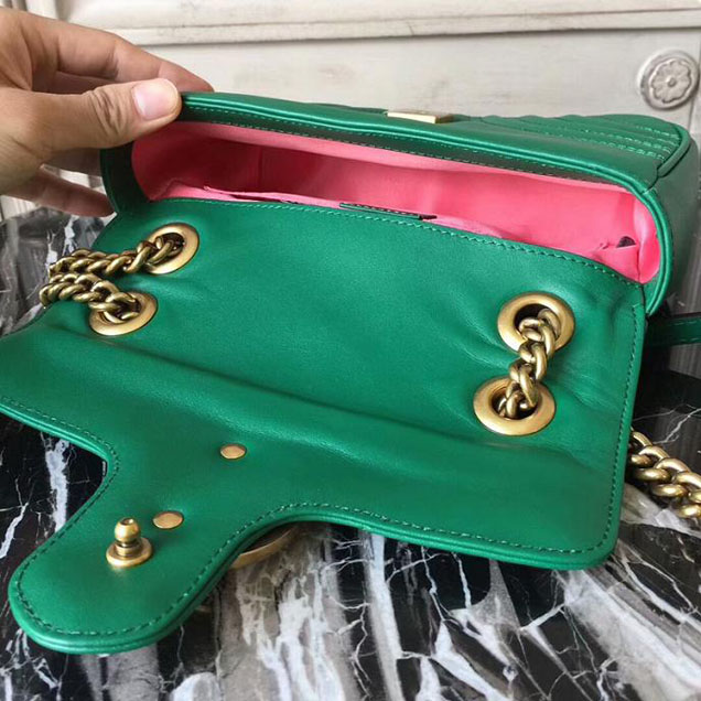 Gucci GG Marmont Matelasse Mini Bag 446744 22cm Green