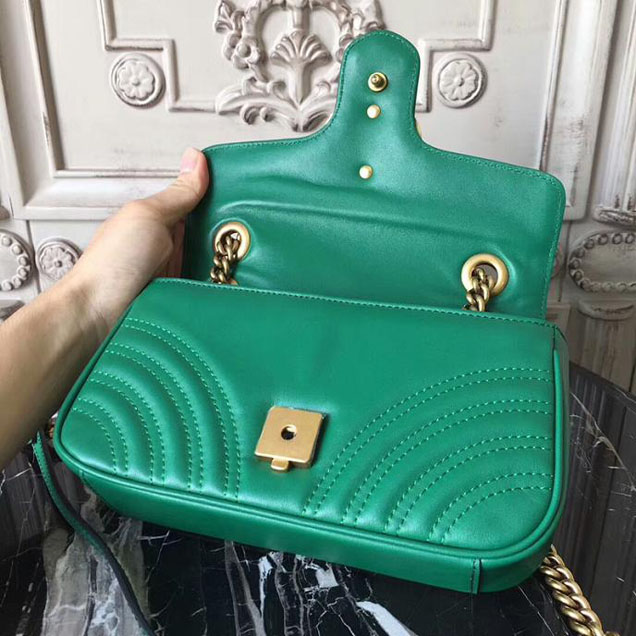 Gucci GG Marmont Matelasse Mini Bag 446744 22cm Green