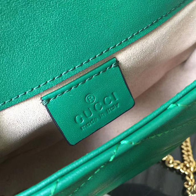 Gucci GG Marmont Matelasse Mini Shoulder Bag 17cm Green